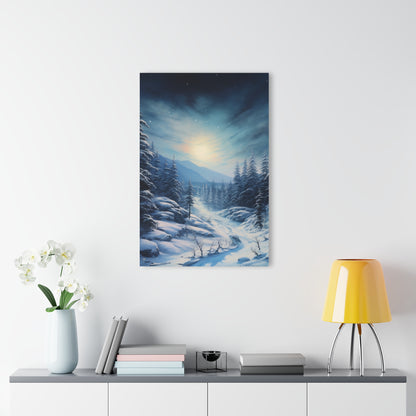 Moonlit Snow, Landscape Concept Style, Acrylic Wall Art