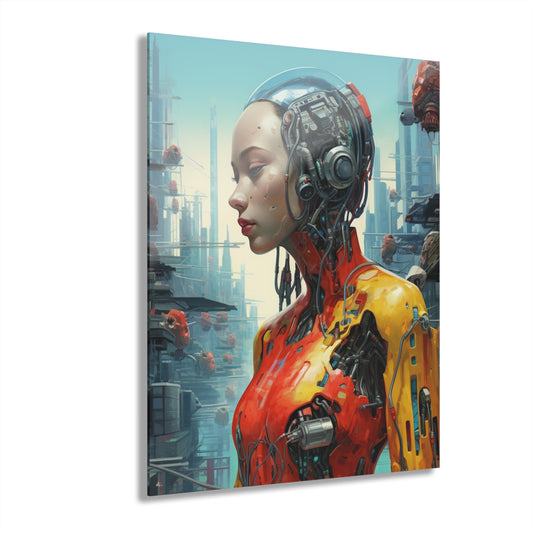 Artificial, Robot, Concept Art, Color Splash, Acrylic Wall Art