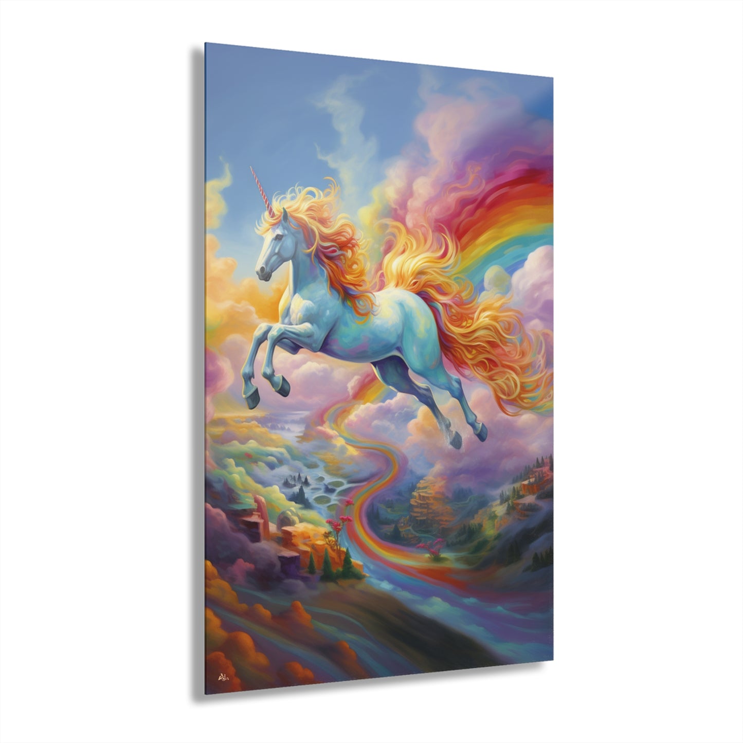 Rainbow Unicorn, Animal Fantasy, Concept, Acrylic Wall Art