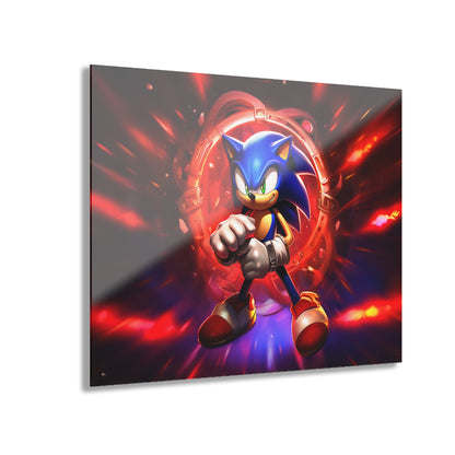 Sonic Red, Video Game, color Splash, Concept Style, Acrylic Wall Art