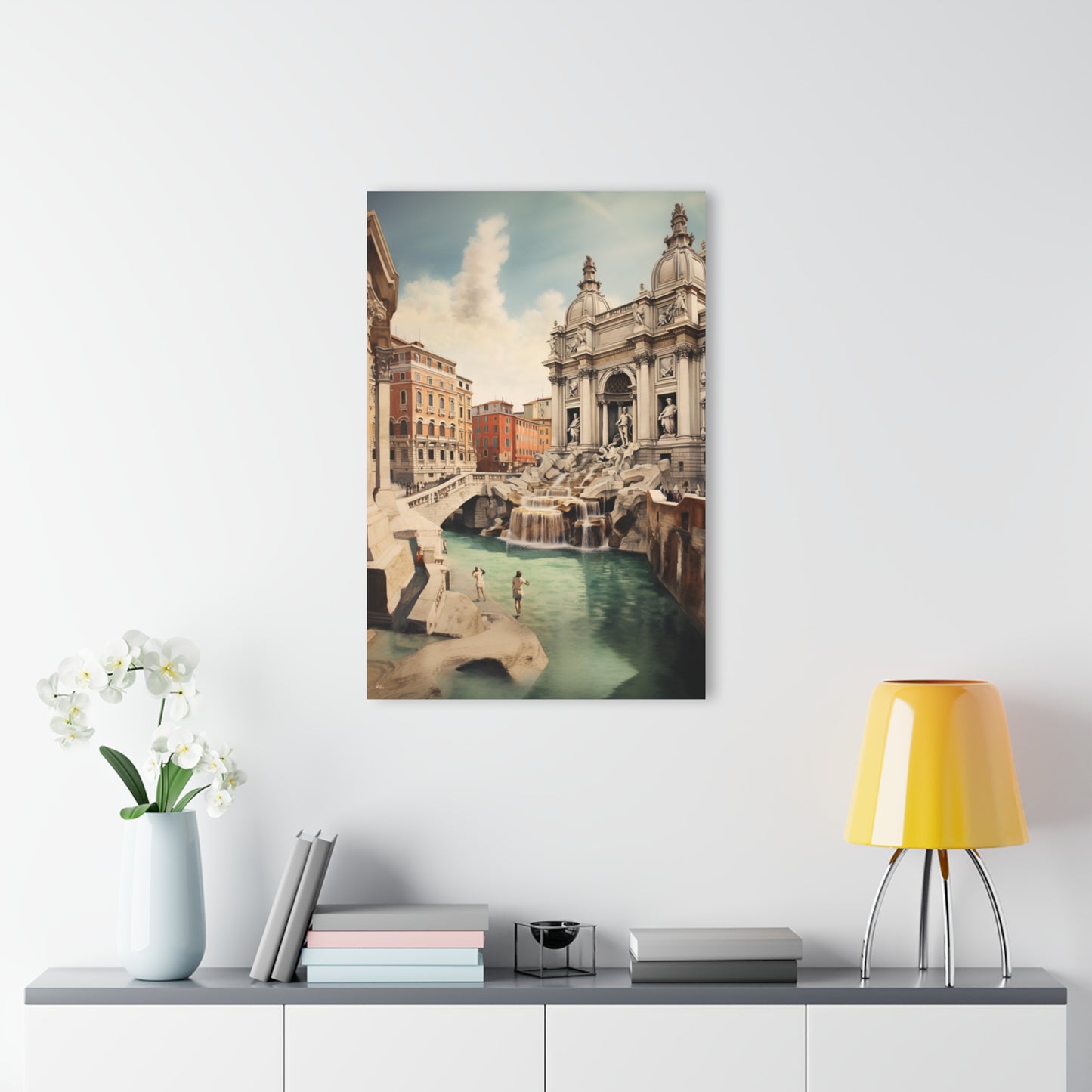 Roman Oasis, Historical Landscape, Concept, Acrylic Wall Art