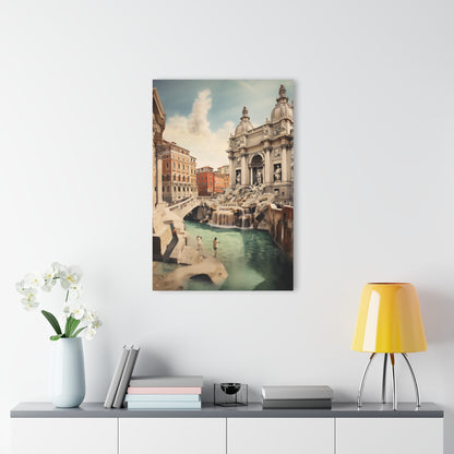 Roman Oasis, Historical Landscape, Concept, Acrylic Wall Art