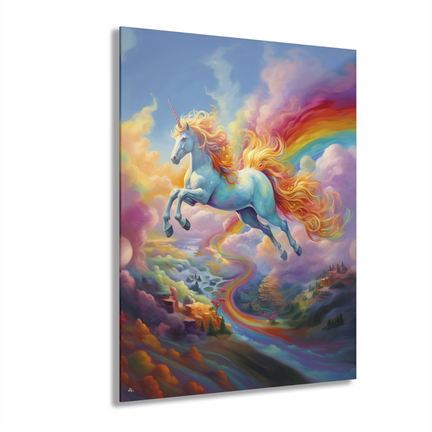 Rainbow Unicorn, Animal Fantasy, Concept, Acrylic Wall Art