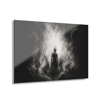 Flame Walker, Black and White, Concept Style, Acrylic Wall Art