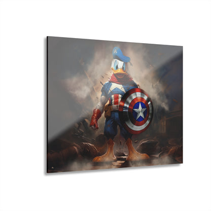 Captain America Duck, Pop Culture, Concept Style, Acrylic Wall Art