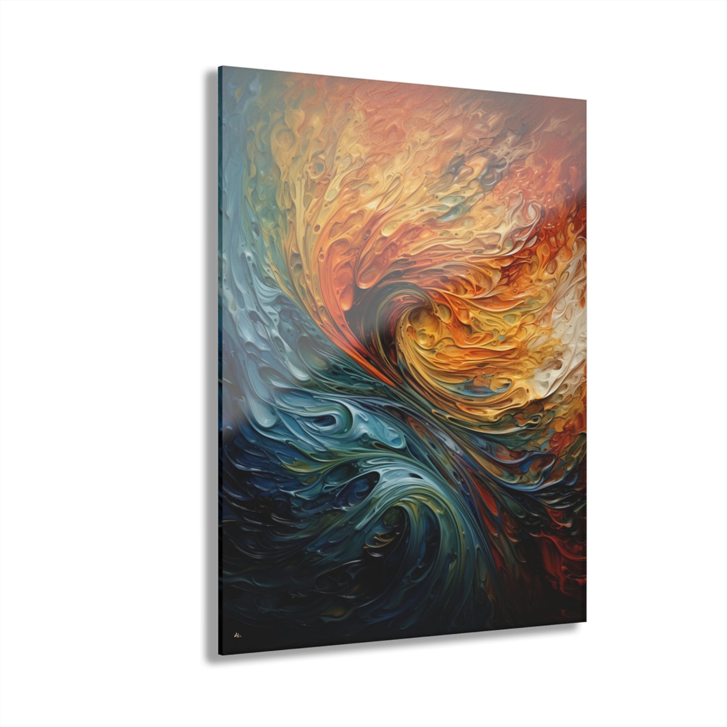 Water and Fire, Abstract, Concept, Acrylic Wall Art