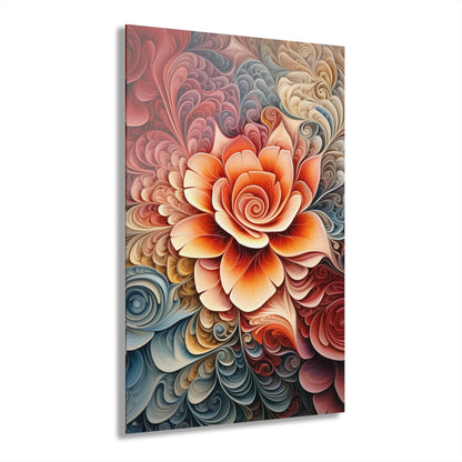 Floral Tsunami, Decorative, Concept, Acrylic Wall Art