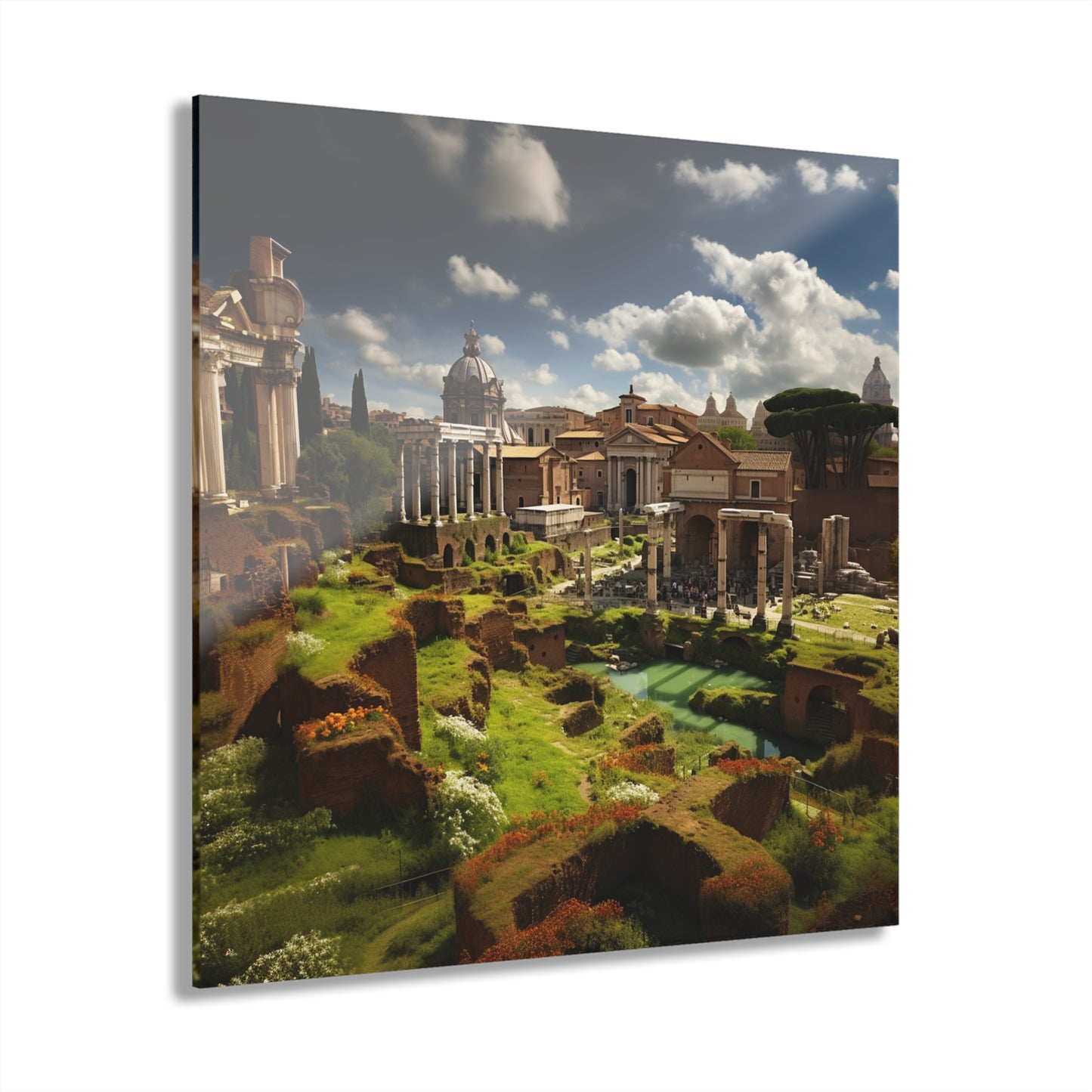 Rome Garden, Landscape, Concept, Acrylic Wall Art