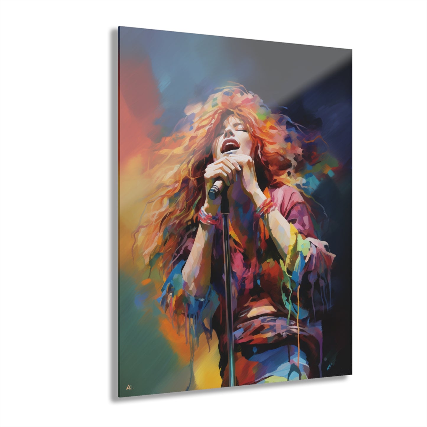 Janis Joplin Concept Style, Color Splash, Acrylic Wall Art