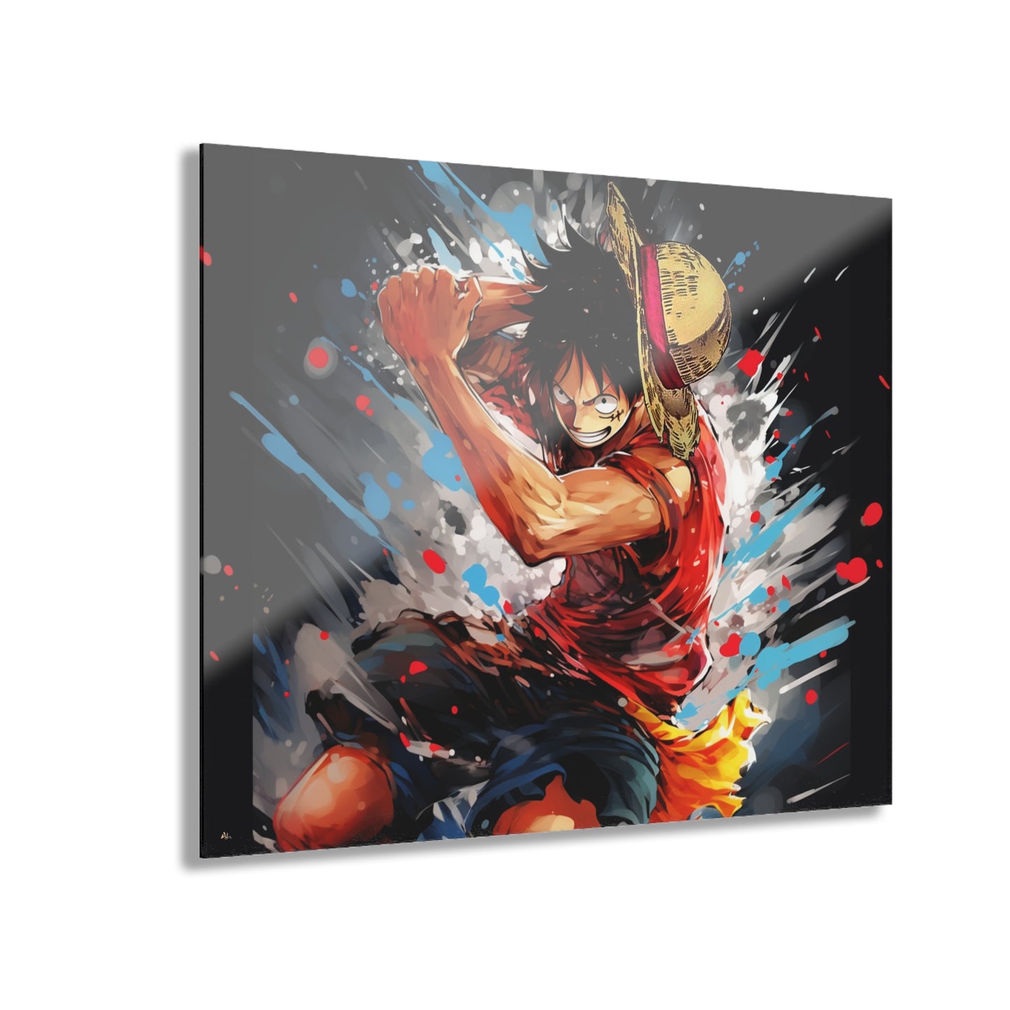 King of the Pirates, Luffy, Anime, Color Splash, Concept, Acrylic Wall Art