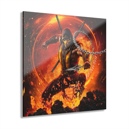 Get Over Here, Scorpion, Mortal Kombat, Video Game, Color Splash, Concept Style, Acrylic Wall Art