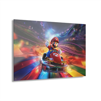 Rainbow Road, Mario, Video Game Color Splash, Concept Style, Acrylic Wall Art