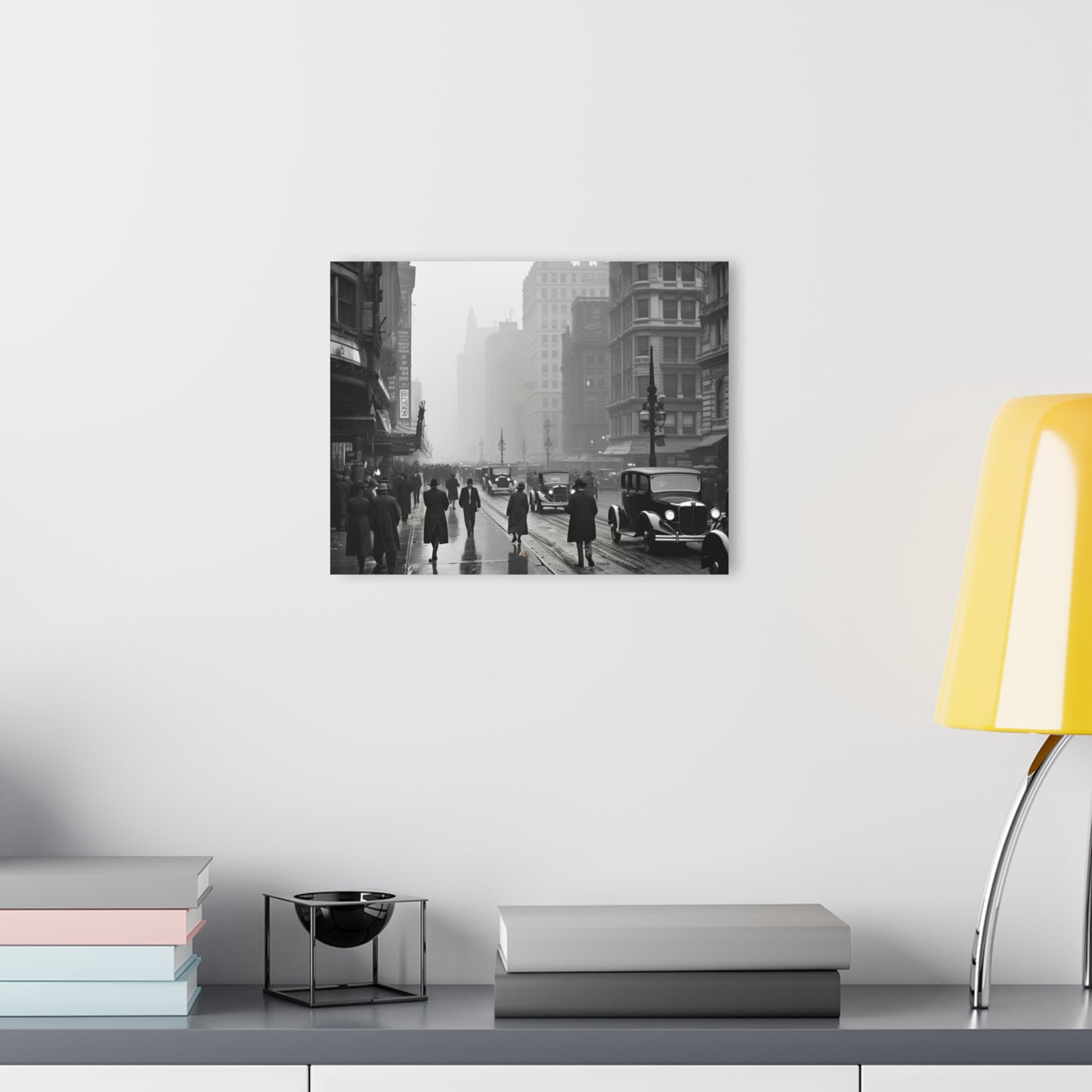 1900's City, Black and White Concept Style, Acrylic Wall Art