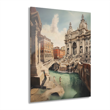 Roman Oasis, Historical Landscape, Concept, Acrylic Wall Art