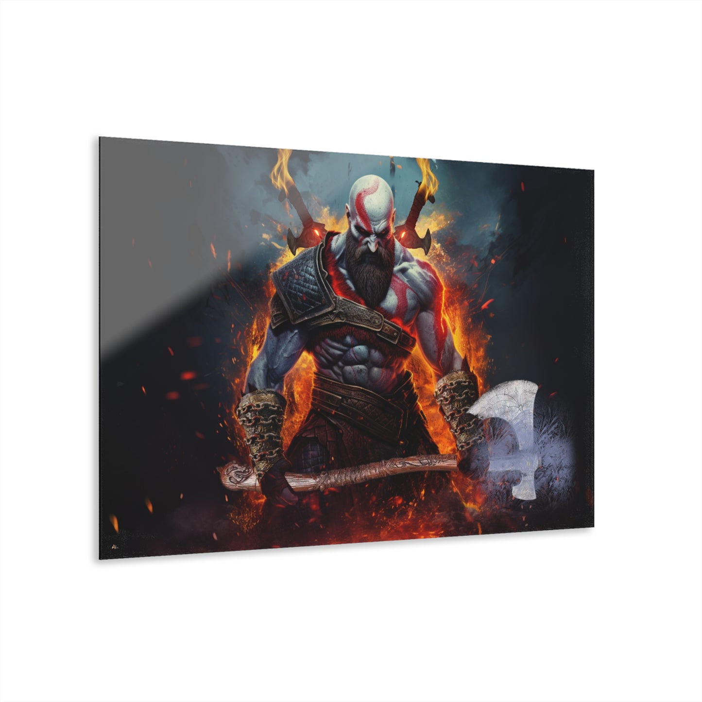 Kratos, God of War, Video Game, Concept Style, Acrylic Wall Art