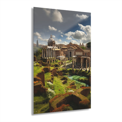 Rome Garden, Landscape, Concept, Acrylic Wall Art