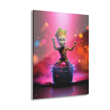 Dance Party Groot, Pop Culture Concept Style, Acrylic Wall Art