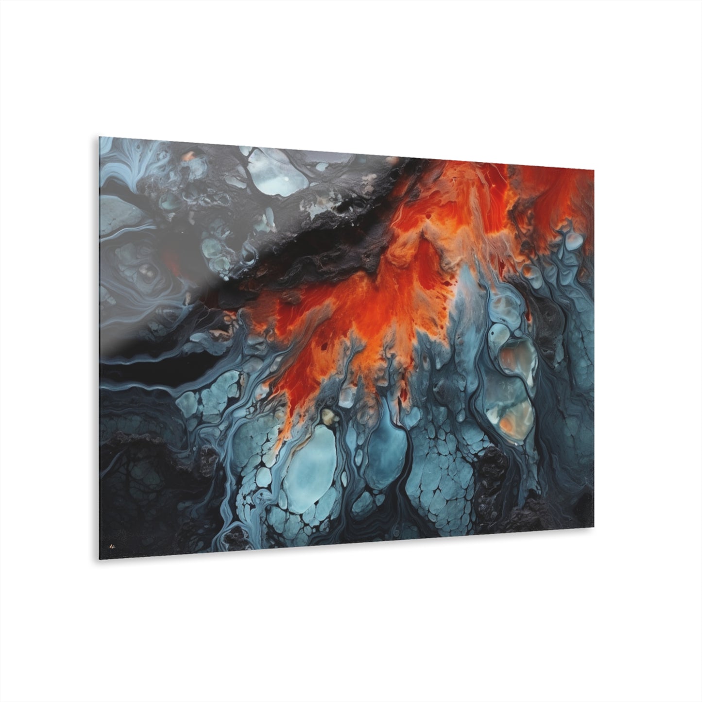 Icey Magma, Abstract, Concept, Acrylic Wall Art