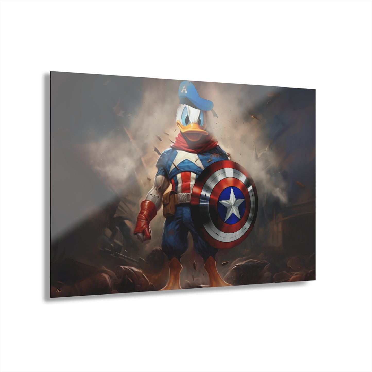 Captain America Duck, Pop Culture, Concept Style, Acrylic Wall Art