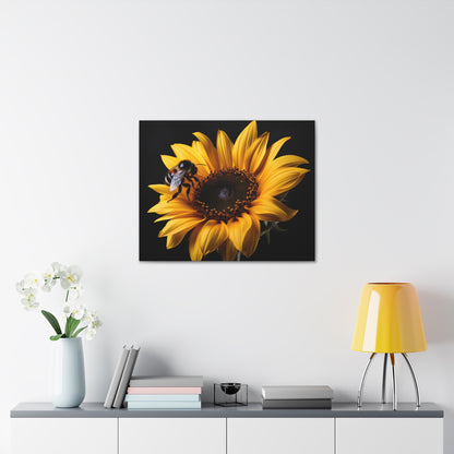 Bumblebee Sunflower Canvas Art