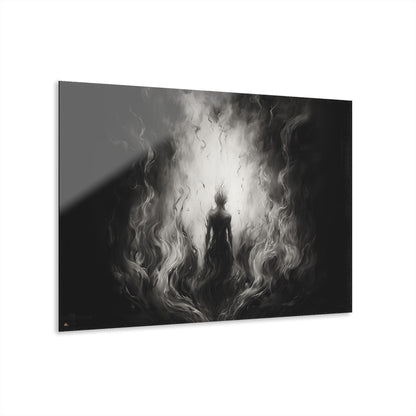 Flame Walker, Black and White, Concept Style, Acrylic Wall Art