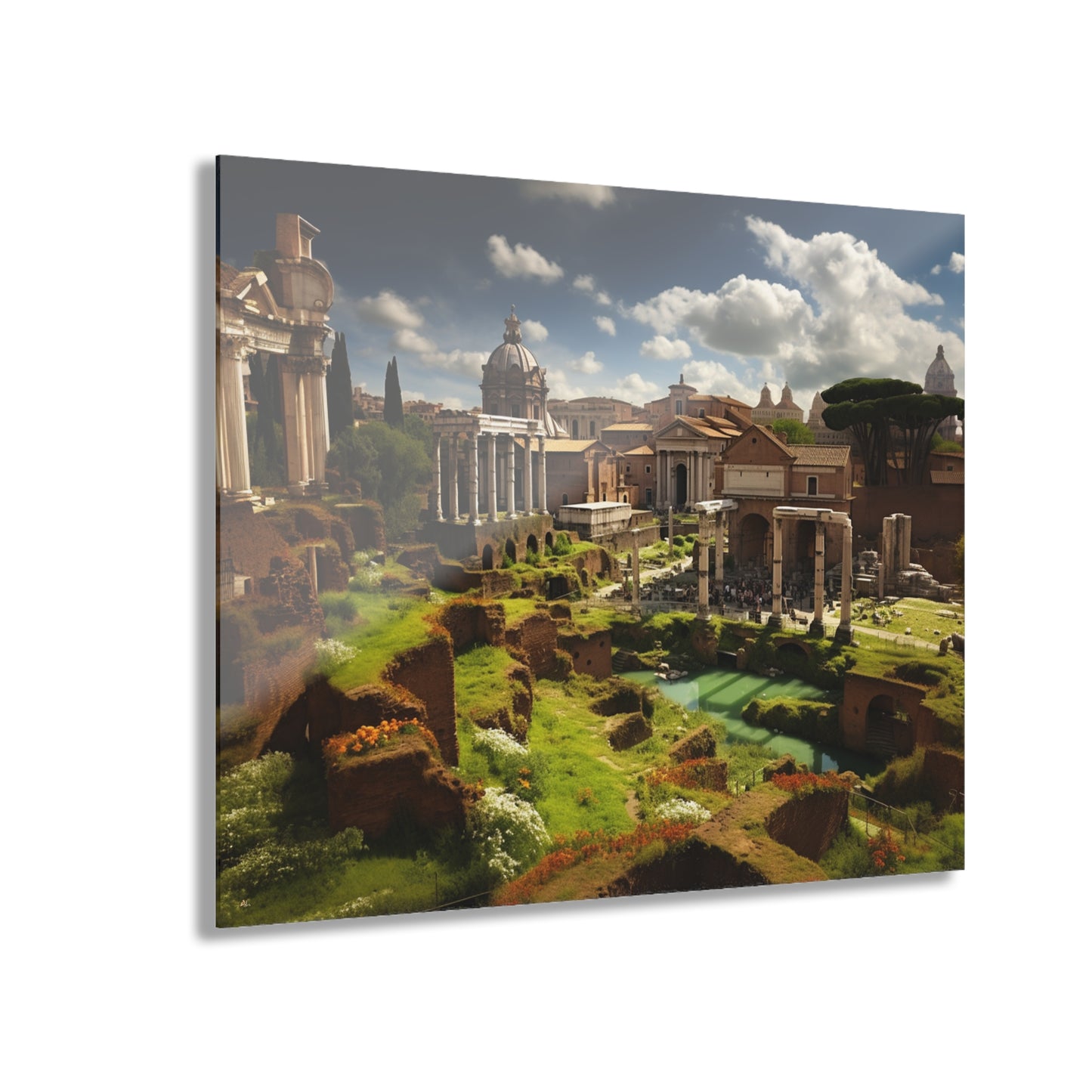 Rome Garden, Landscape, Concept, Acrylic Wall Art