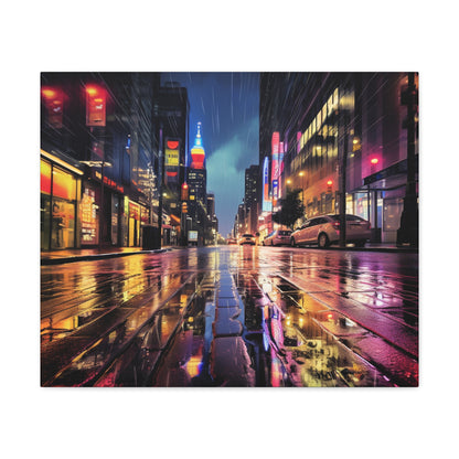 Wet City Canvas Art