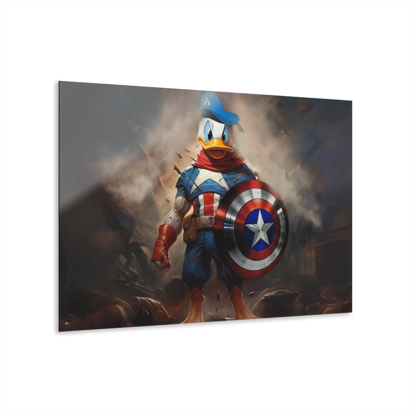 Captain America Duck, Pop Culture, Concept Style, Acrylic Wall Art