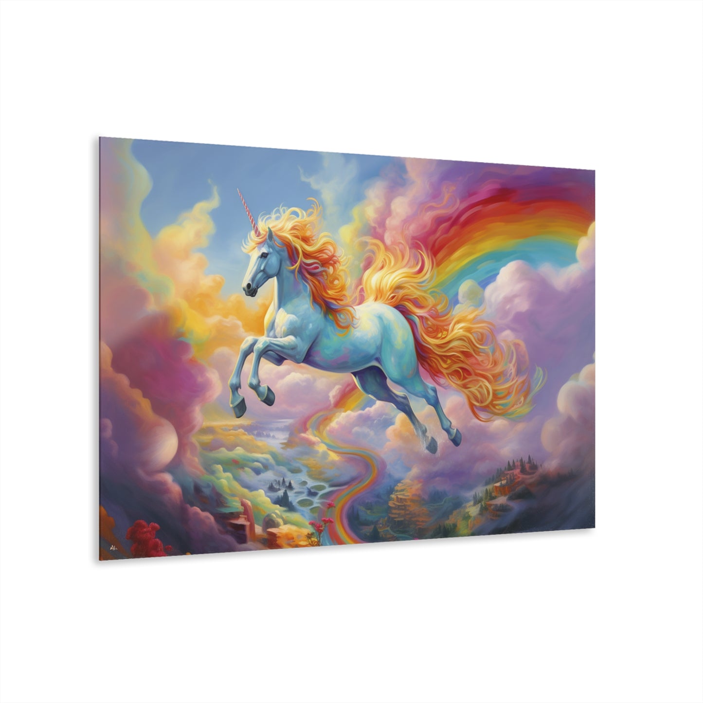 Rainbow Unicorn, Animal Fantasy, Concept, Acrylic Wall Art