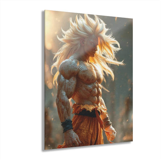 Ultimate Battle, SS3 Goku, Realistic Fan Concept Style, Acrylic Wall Art