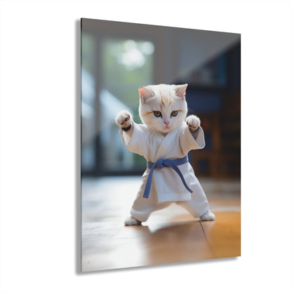 Karate Kitty, Animal Concept Style, Acrylic Wall Art