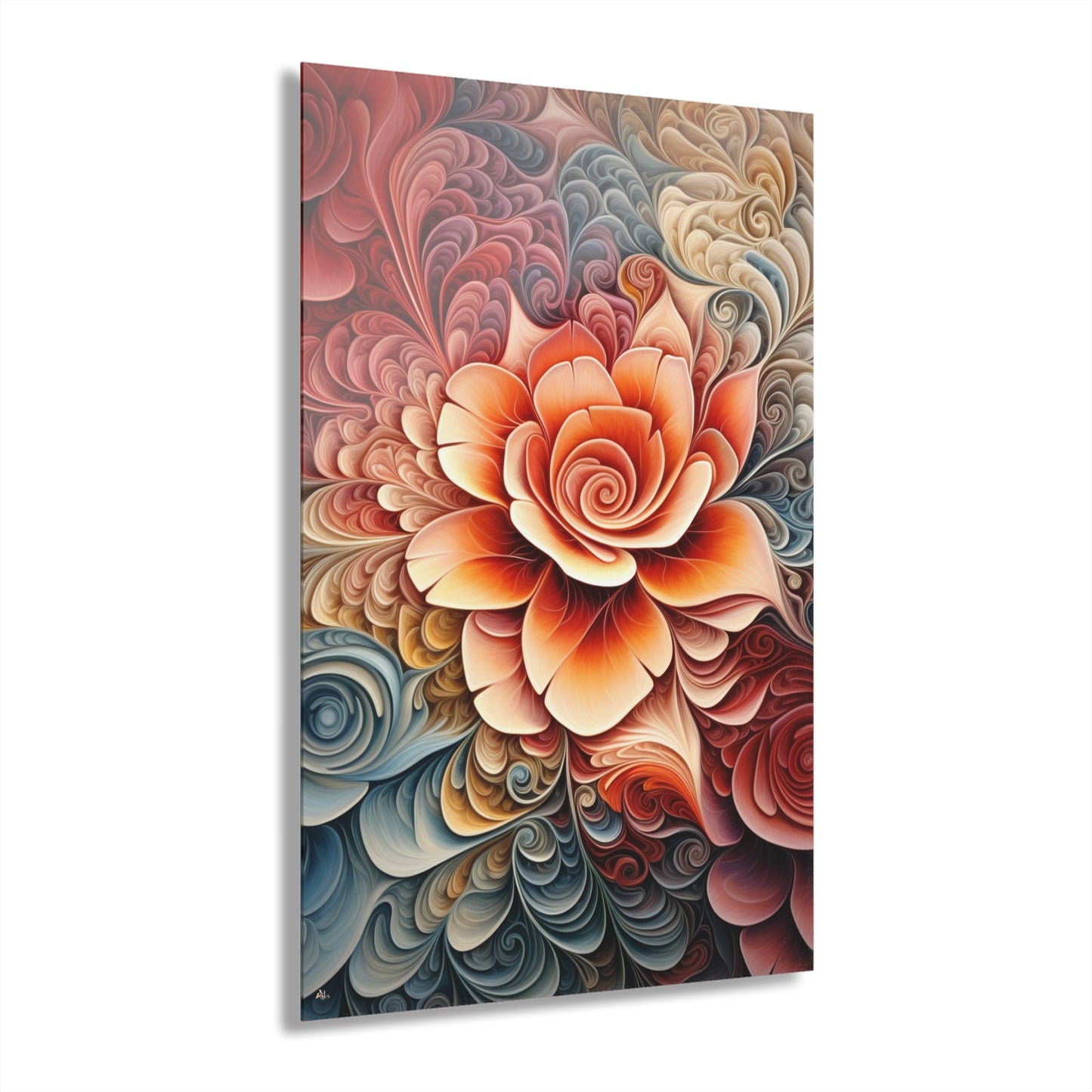 Floral Tsunami, Decorative, Concept, Acrylic Wall Art