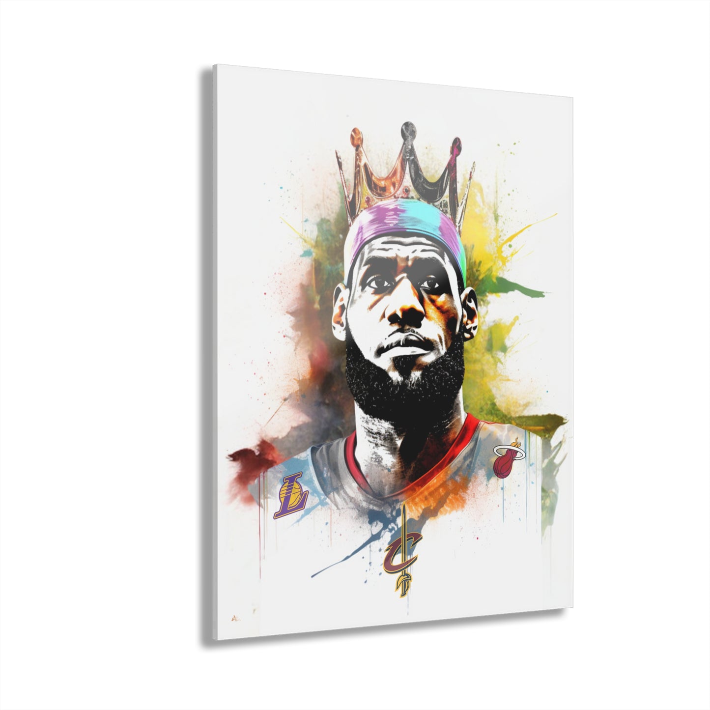 King James, Basketball Fan, Color splash, Acrylic Wall Art