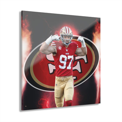 Nick Bosa, 49ers Fan Concept, Acrylic Wall Art