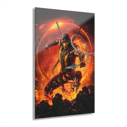 Get Over Here, Scorpion, Mortal Kombat, Video Game, Color Splash, Concept Style, Acrylic Wall Art