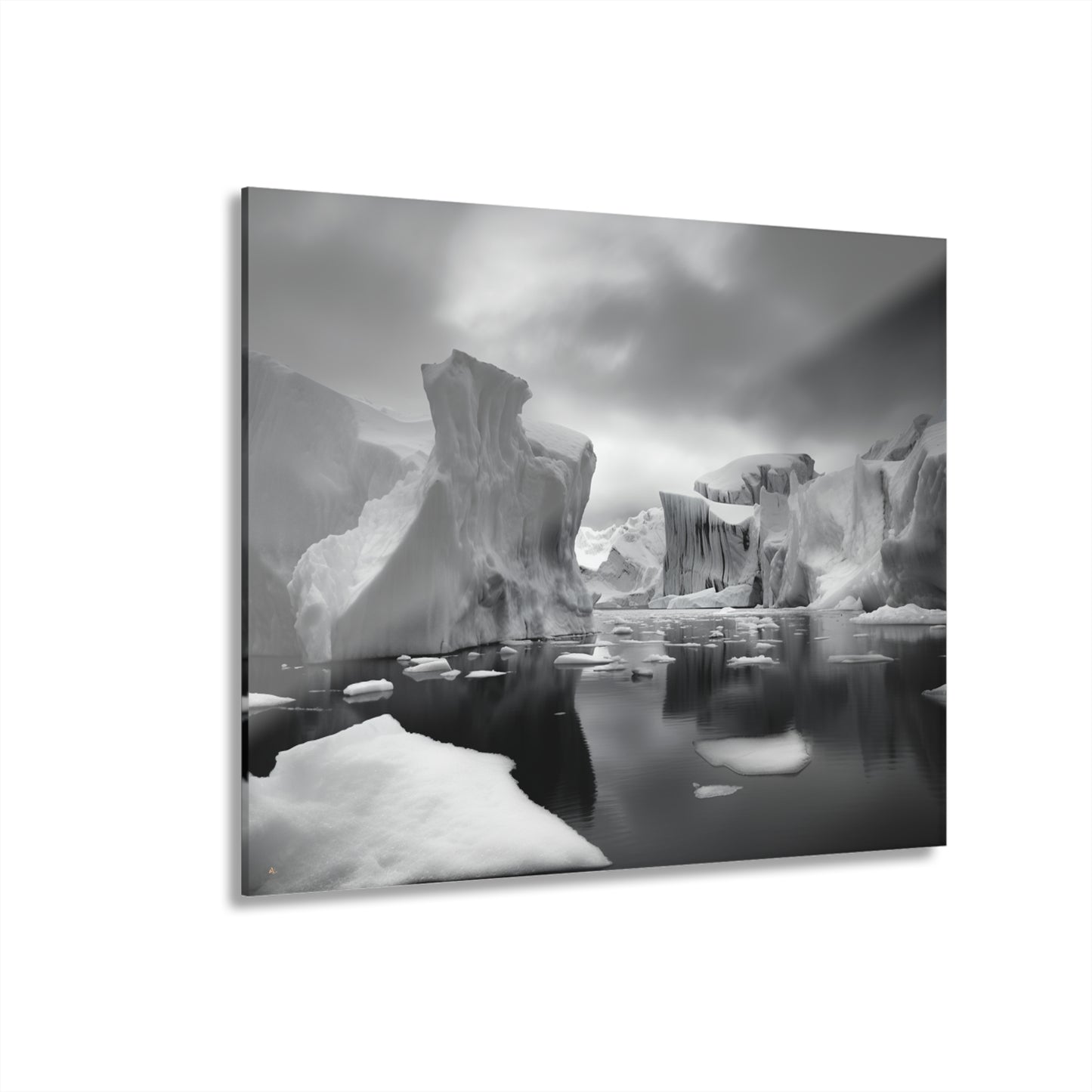 Arctic, Black and White, Landscape, Concept Style, Acrylic Wall Art