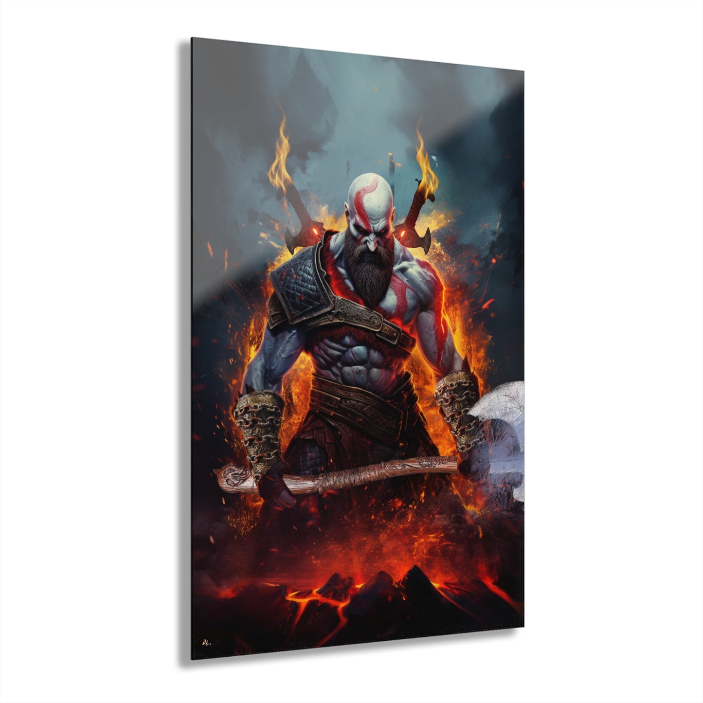 Kratos, God of War, Video Game, Concept Style, Acrylic Wall Art