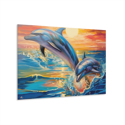 Dolphin Sunset, Animal Concept Style, Acrylic Wall Art