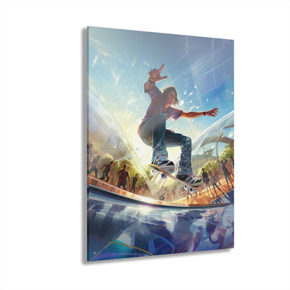 Skatin on Glass, People Concept Style, Acrylic Wall Art