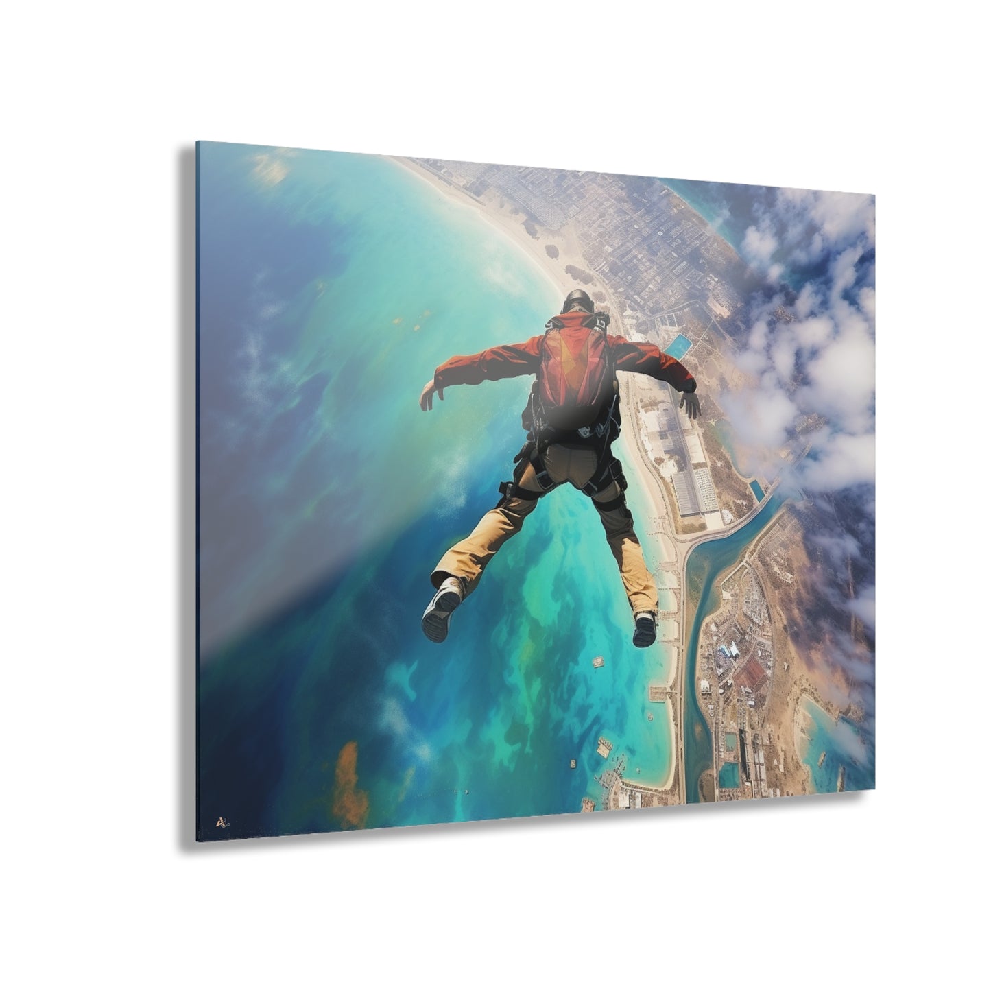 Freefall, Skydiving, Landscape Concept Style, Acrylic Wall Art