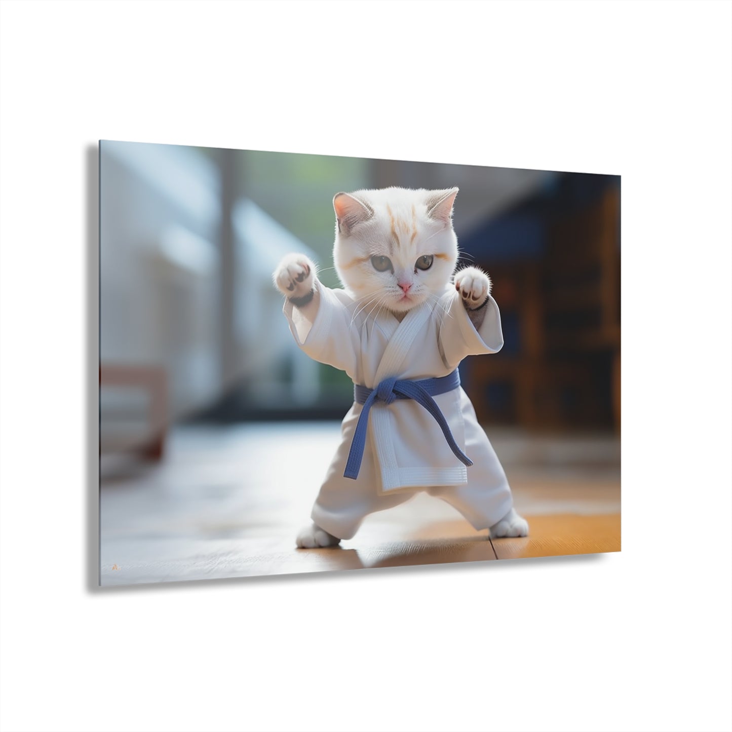 Karate Kitty, Animal Concept Style, Acrylic Wall Art