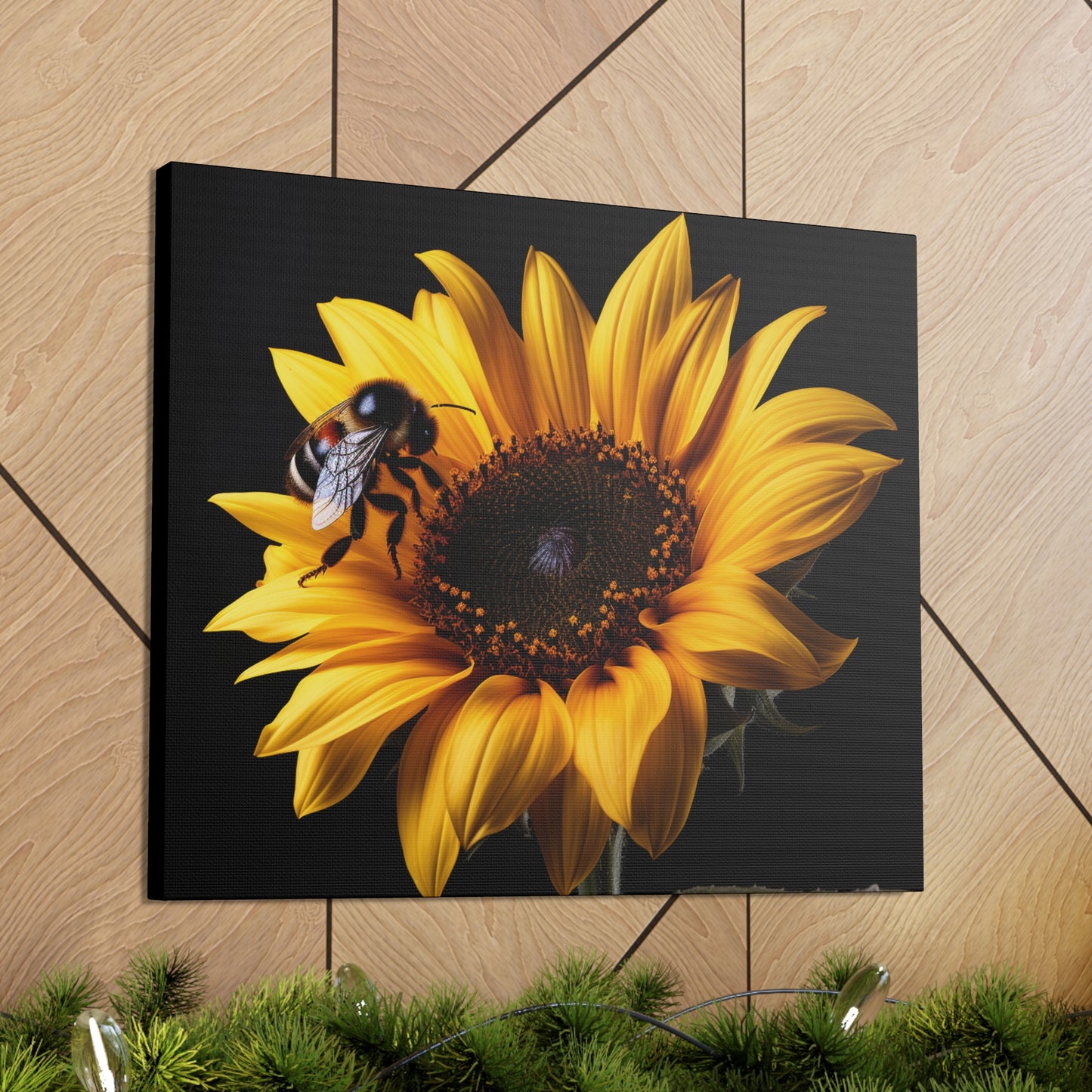 Bumblebee Sunflower Canvas Art