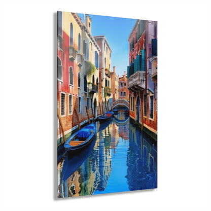 Venice Canal, Landscape, Location, Concept, Acrylic Wall Art