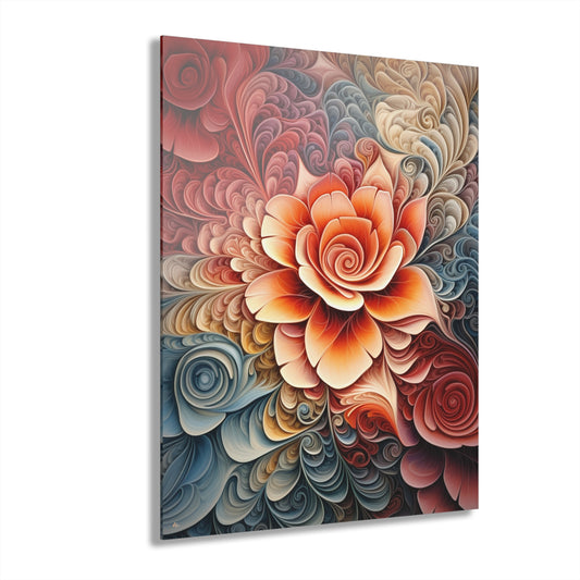 Floral Tsunami, Decorative, Concept, Acrylic Wall Art