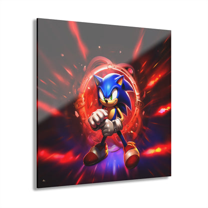 Sonic Red, Video Game, color Splash, Concept Style, Acrylic Wall Art