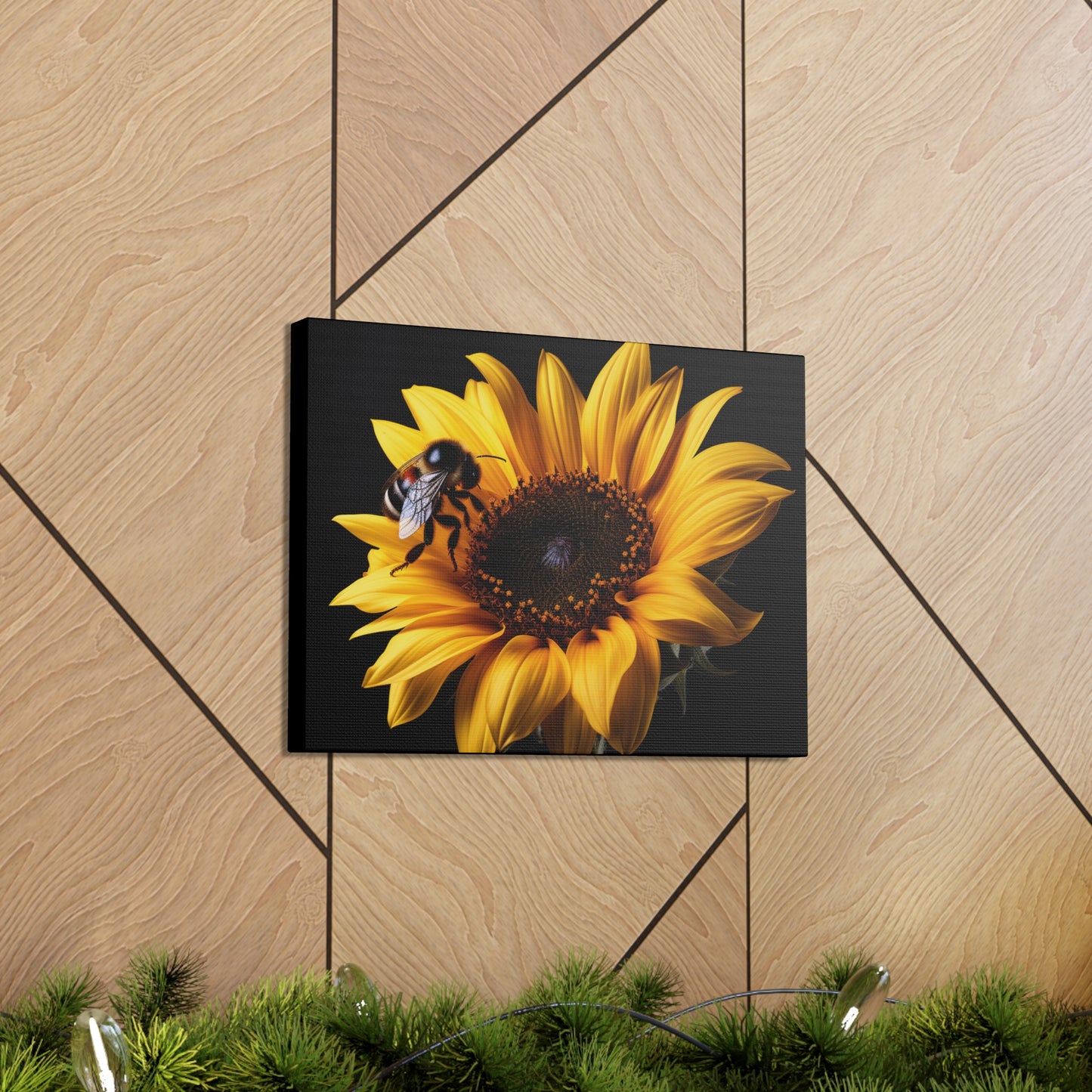 Bumblebee Sunflower Canvas Art