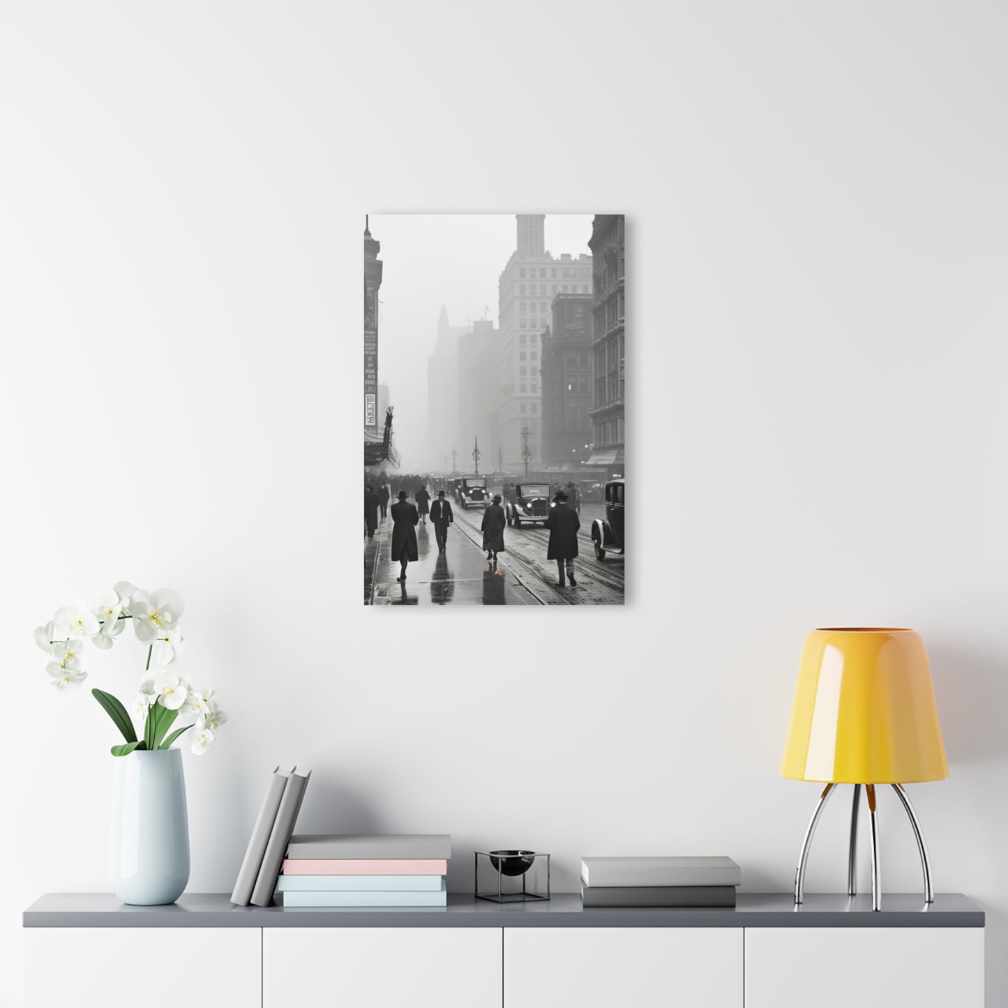 1900's City, Black and White Concept Style, Acrylic Wall Art