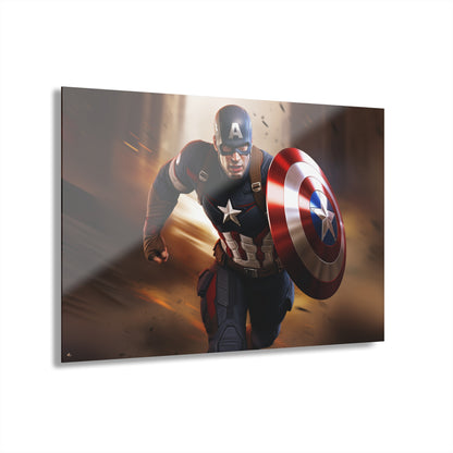 Captain America, Chris Evans, Marvel Color Splash, Concept Style, Acrylic Wall Art