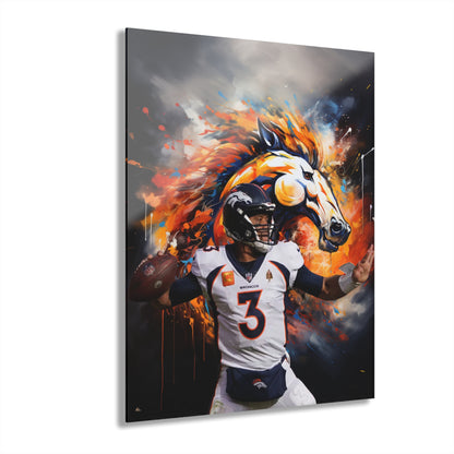 Russell Wilson, Denver Broncos Fan Concept, Color splash, Acrylic Wall Art