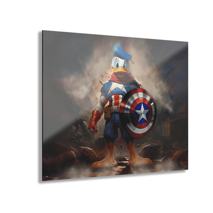 Captain America Duck, Pop Culture, Concept Style, Acrylic Wall Art